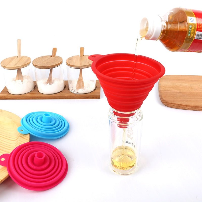 EasyPour Pro: The Collapsible Silicone Funnel for Mess-Free Kitchens - Maria&#39;s Condo